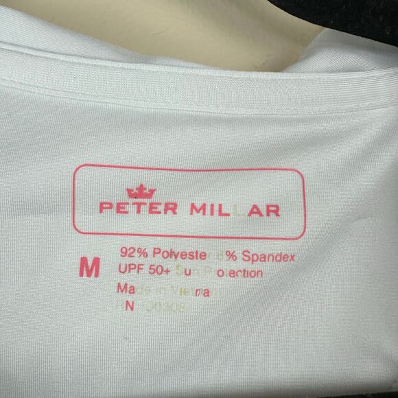 Peter Millar Womens White Polo Shirt UPF 50+ Performance Size M Golf Pickleball - Picture 4 of 7